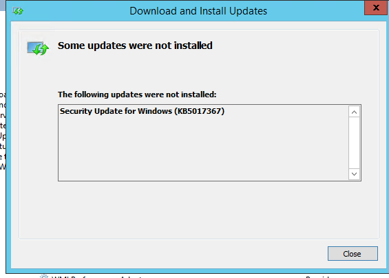 error update windows on Window Server 2012 R2 - Microsoft Q&A