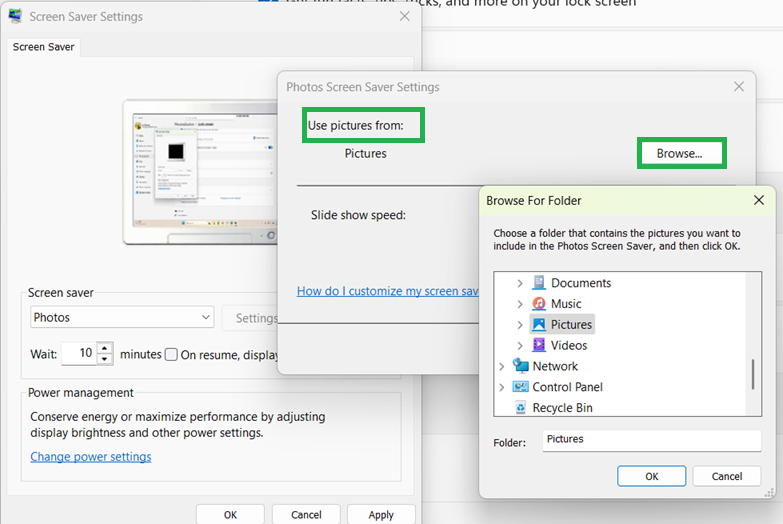 Photos on screensaver missing from PC files - Microsoft Q&A