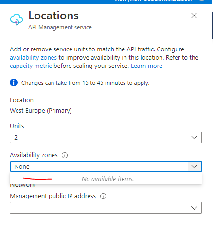 Api Zone Availability Zones in APIM missing since few days - Microsoft Q&A