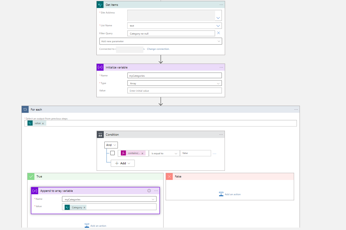 Extract the Category Section in SharePoint by Logic Apps - Microsoft Q&A