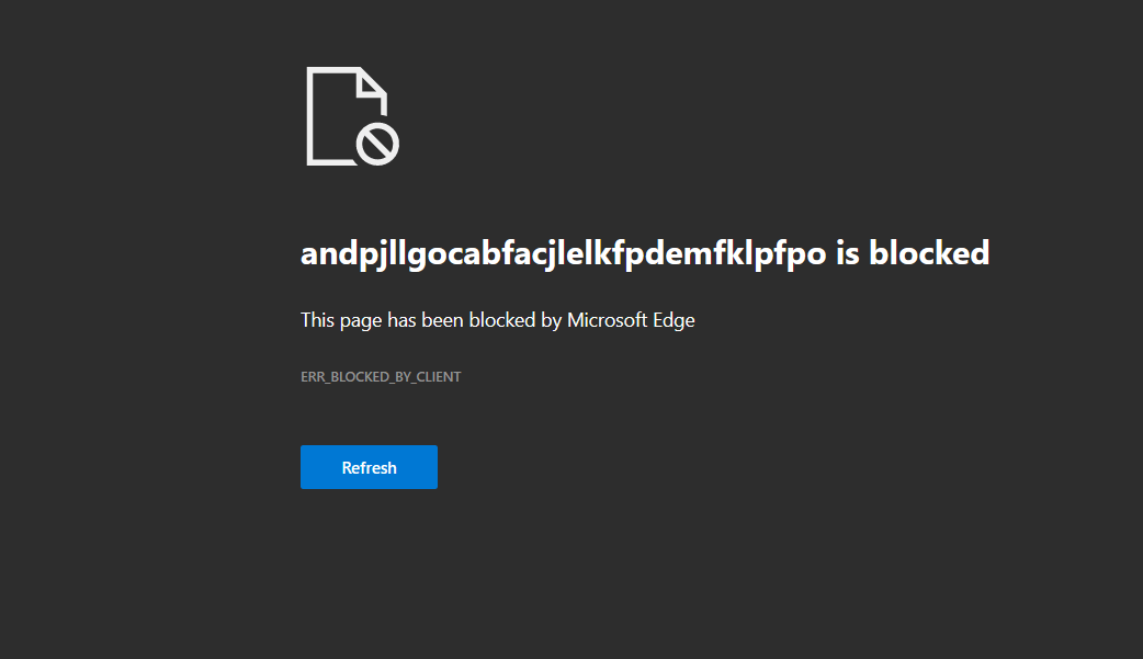 This page has been blocked by Microsoft Edge - Microsoft Q&A