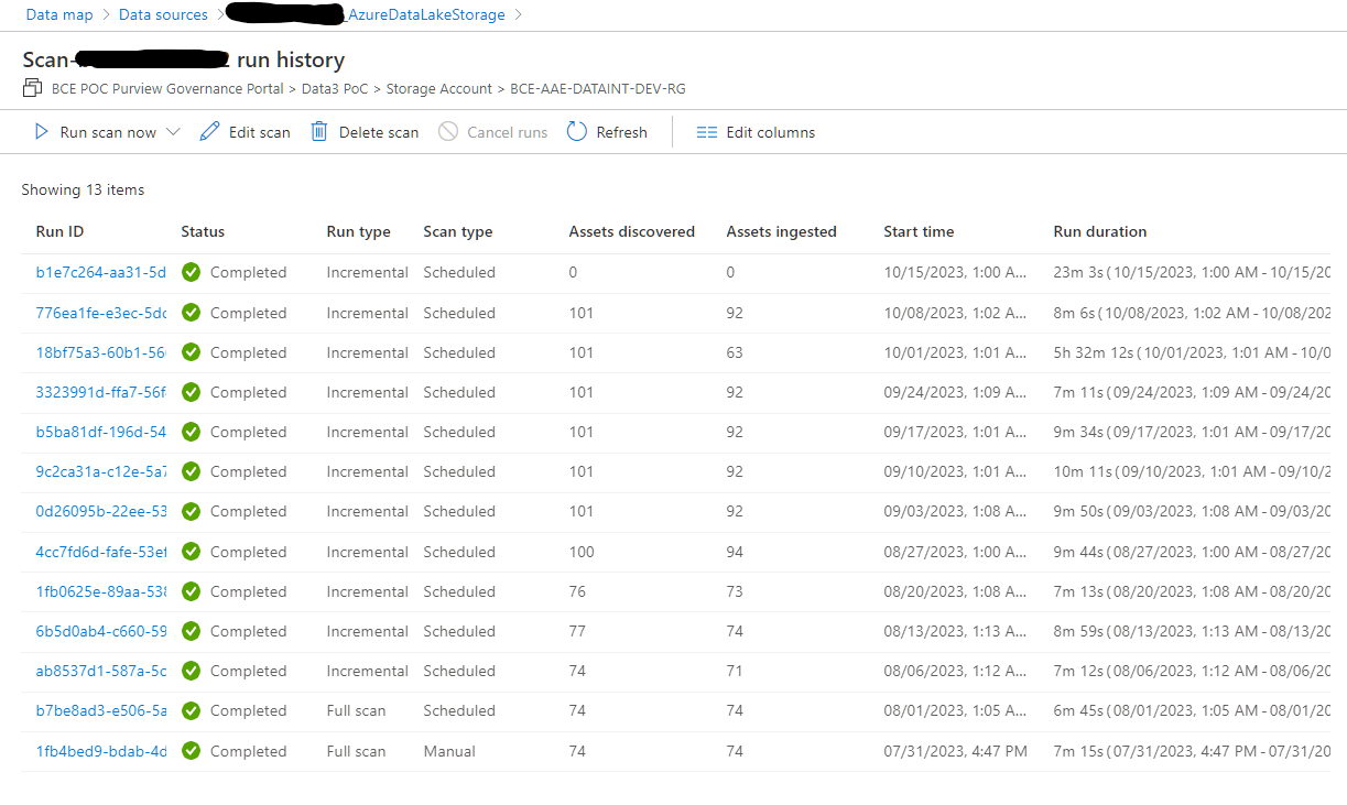 Monitoring in Purview Data Governance portal does not show any scan ...