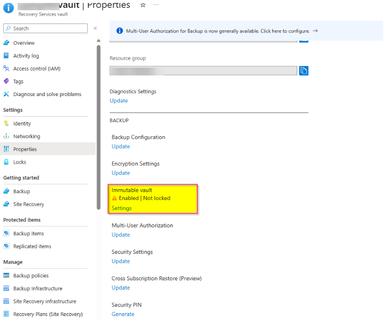 Unable to create or update an Azure Recovery Vault with the ...