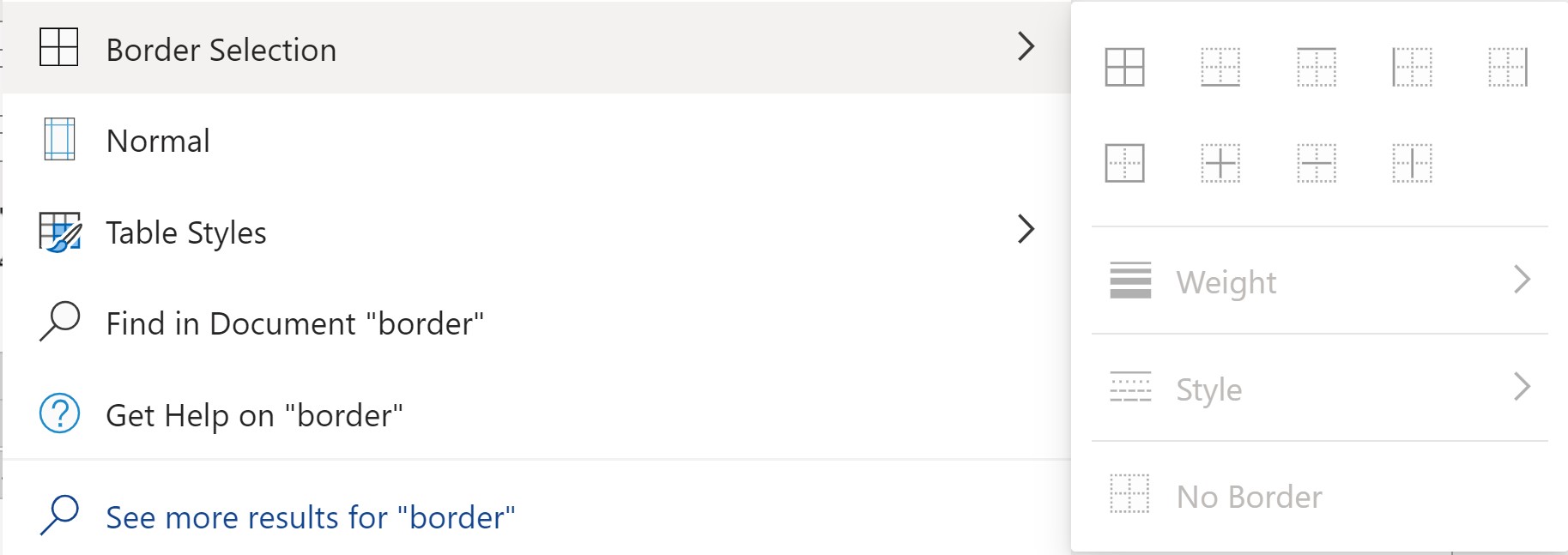 Office 365 border options grayed out - Microsoft Q&A