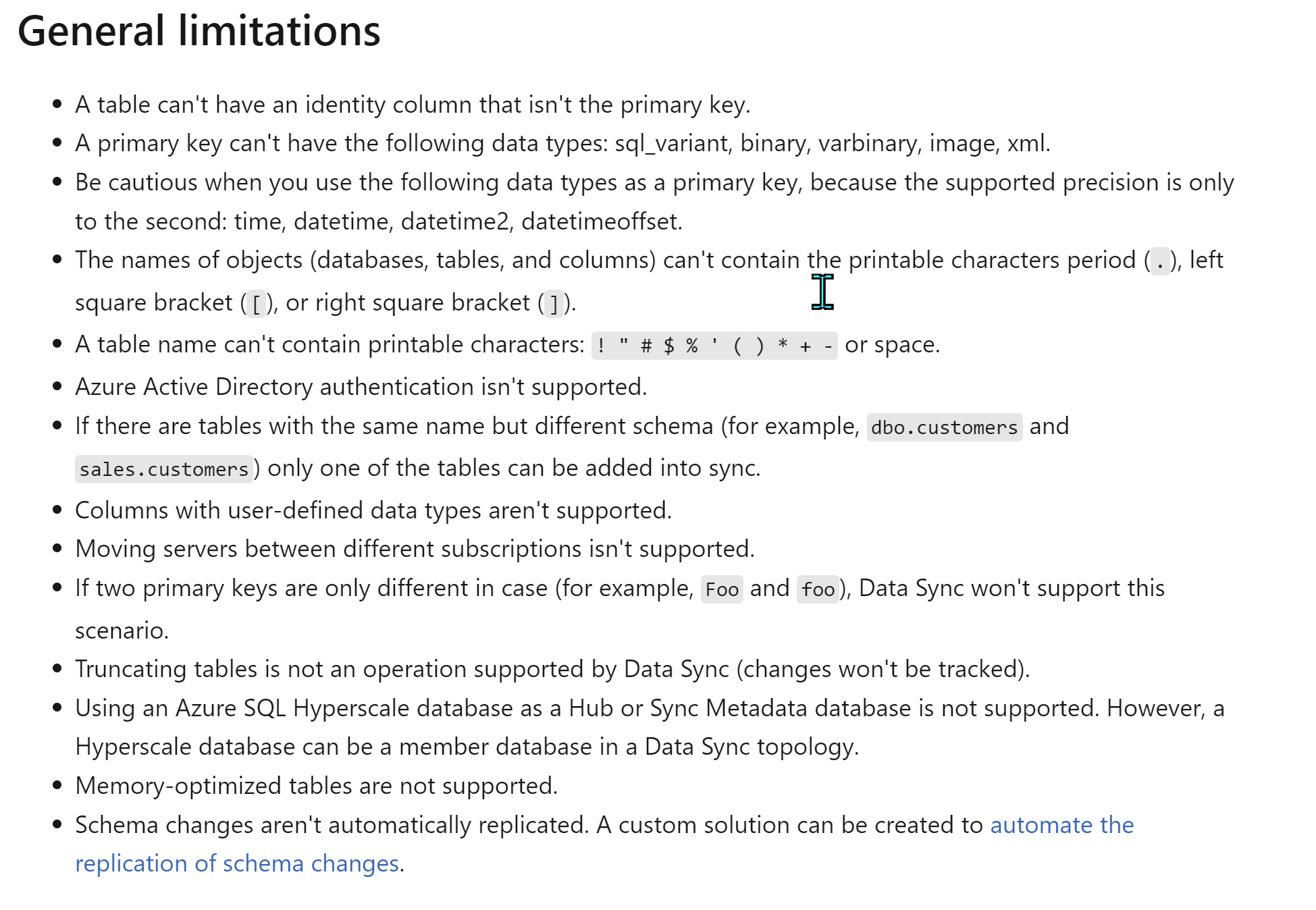 schema-refresh-error-database-names-with-a-or-are-not
