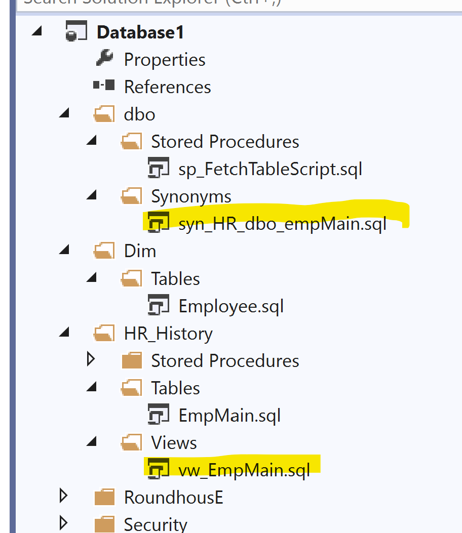 View has unresolved refernce to the synonym in SSDT - Q&A