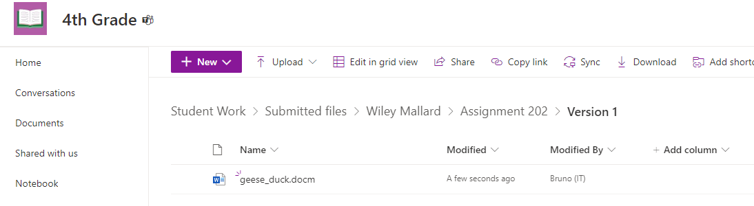 Files not saving in Teams Assignments - Microsoft Q&A