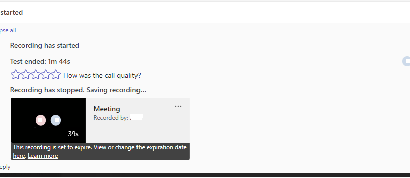 No recording of Teams meeting after end for everybody - Microsoft Q&A