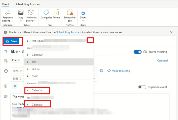 How can I add the same event to multiple calendars? - Microsoft Q&A