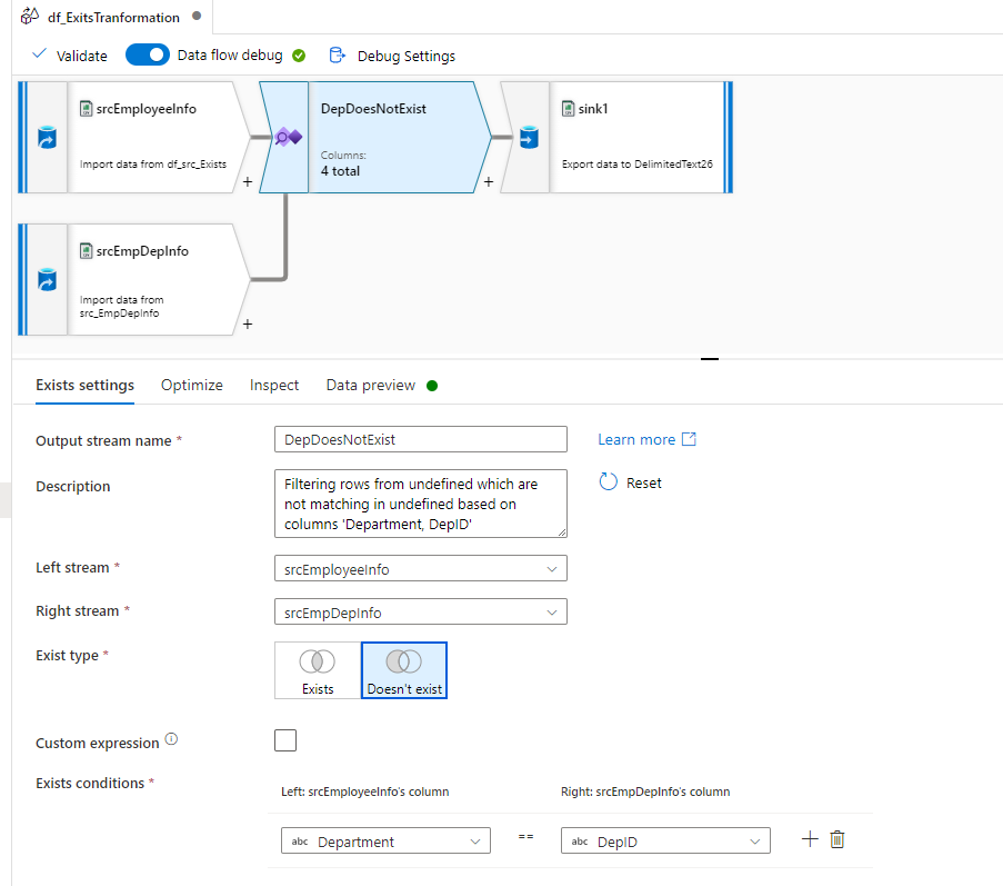 Dataflow Exists doesn't work properly - Microsoft Q&A