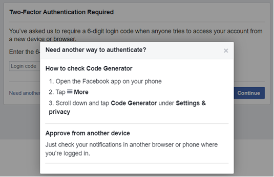 How to Log in to Your Facebook Account without Code Generator