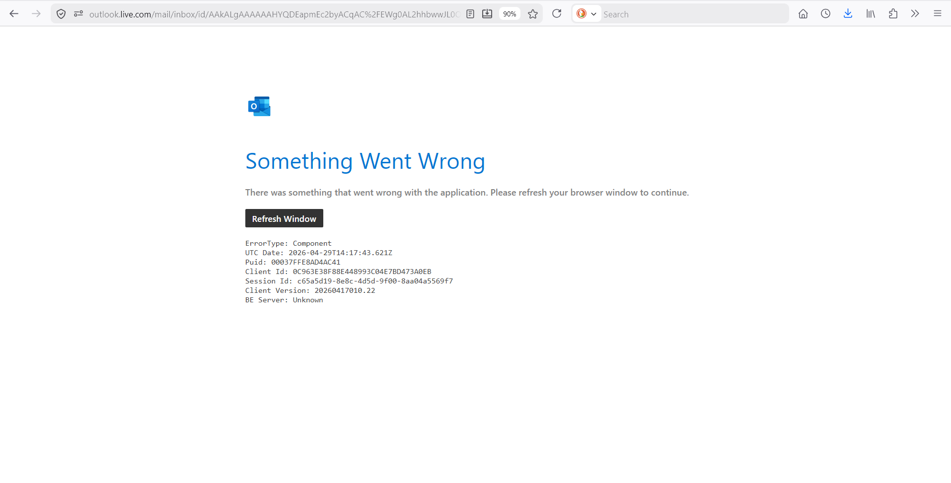 Outlook Error 1