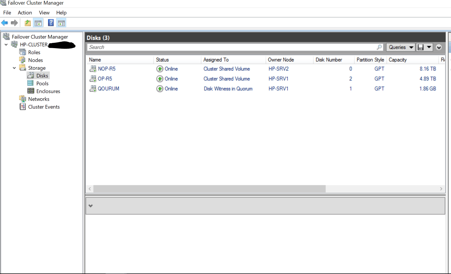 Microsoft Failover Cluster having Error