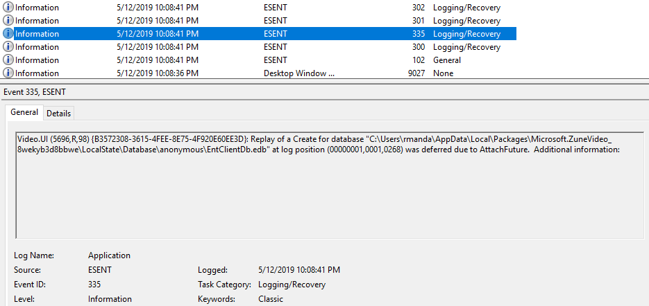 What is ESENT application in Windows 10. how is it used with microsoft ...