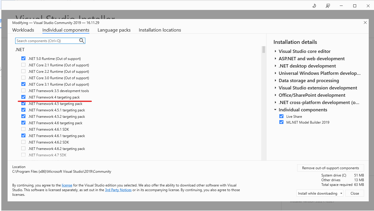 Visual Studio 2019 cannot locate installed .net framework - Microsoft Q&A