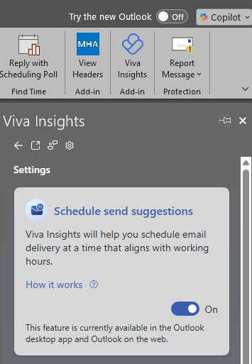 Why did my Schedule Send suggestions option disappear? - Microsoft Q&A