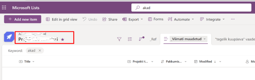 Sharepoint list search not working - Microsoft Q&A