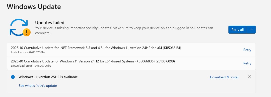 Windows Update Error