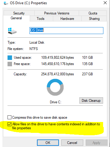 cannot add a drive in indexing option - Microsoft Q&A