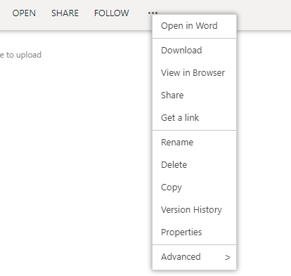Hide "Open in Browser" from Modern SharePoint Document menu - Microsoft Q&A