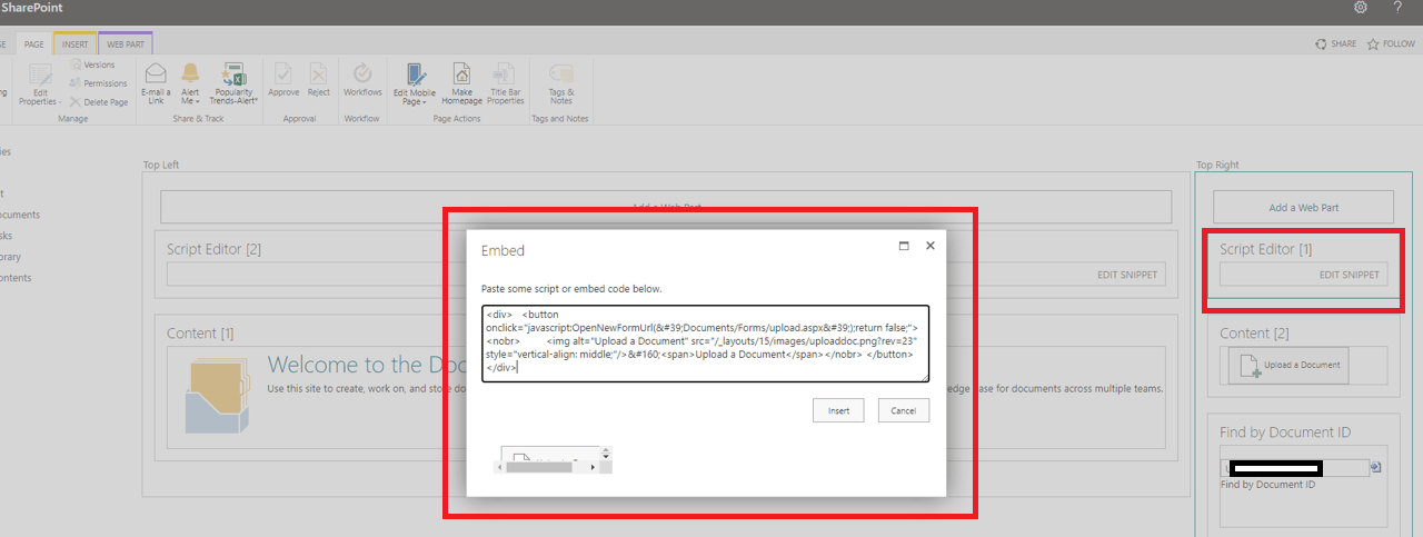 Microsoft Sharepoint Document Library Upload Portal will not load ...