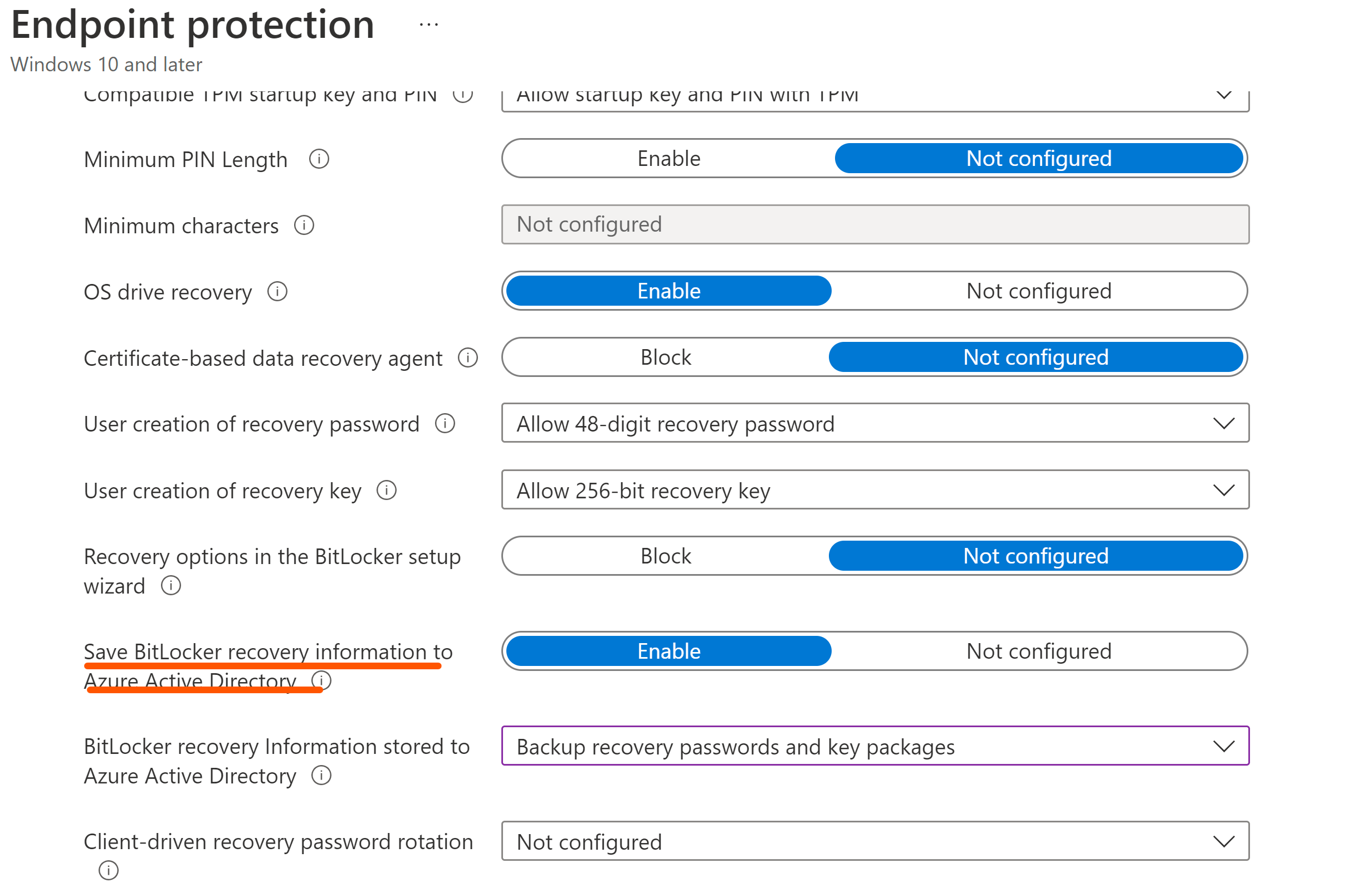 Bitlocker recovery ID doesn't match with the one in Intune - Microsoft Q&A