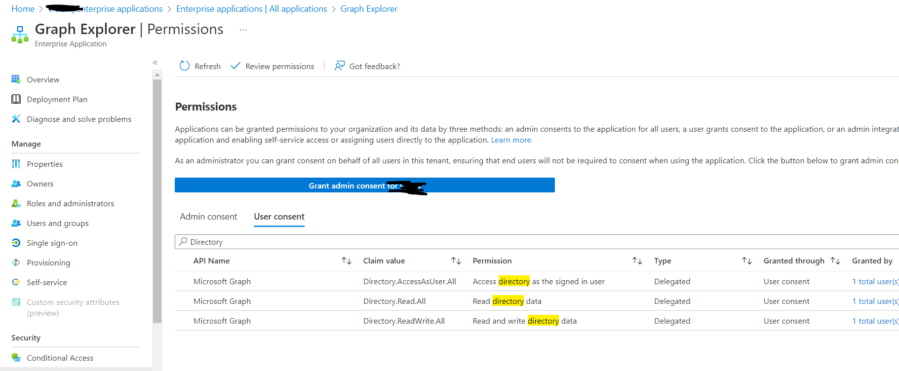 graph explorer user attibutes null - Microsoft Q&A