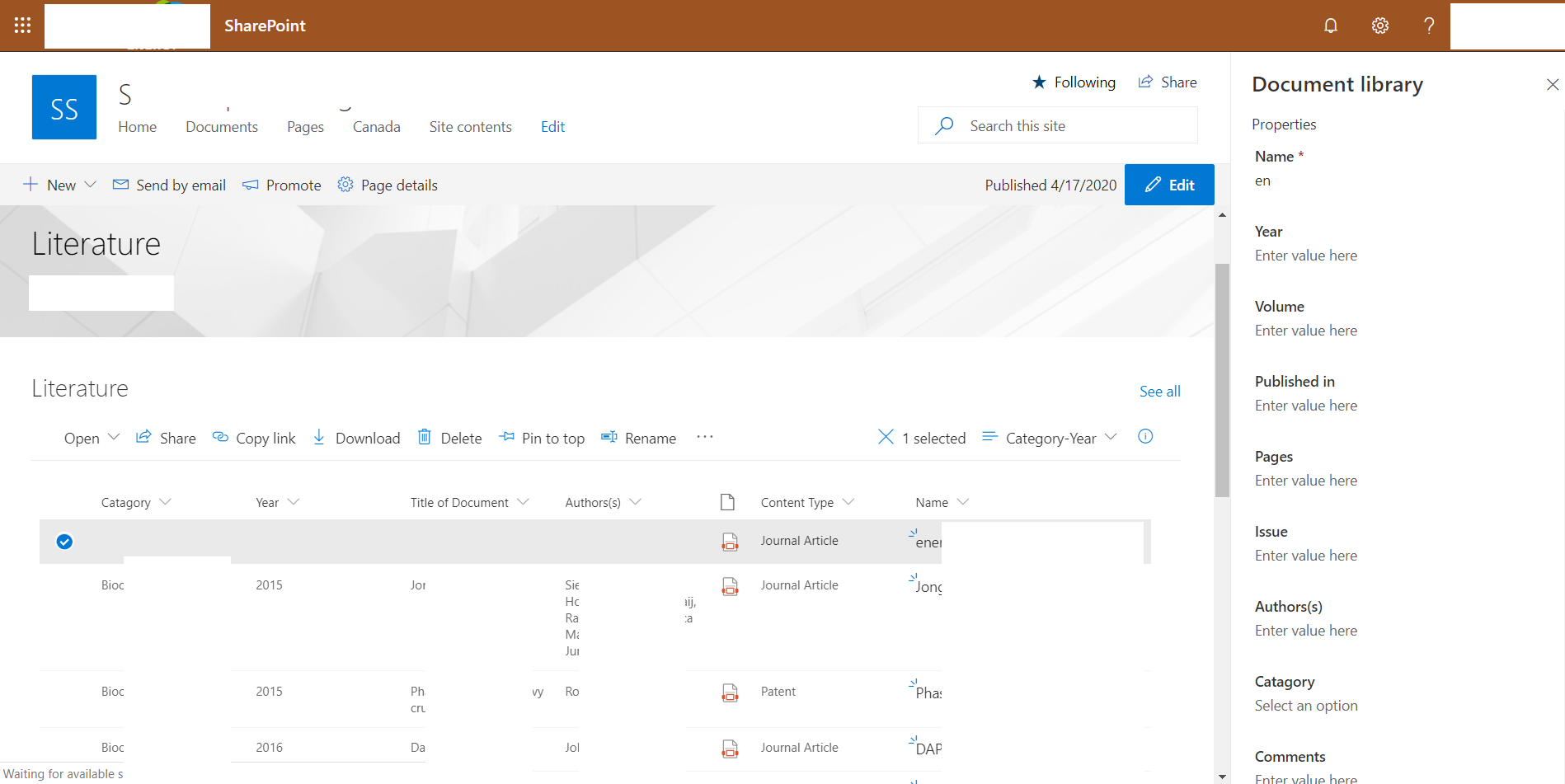 Content type for Document Library in SharePoint Page is missing ...
