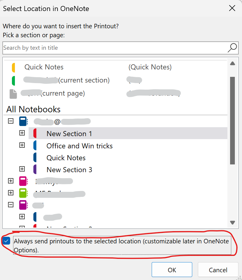 How do I change default printout location for OneNote - Microsoft Q&A