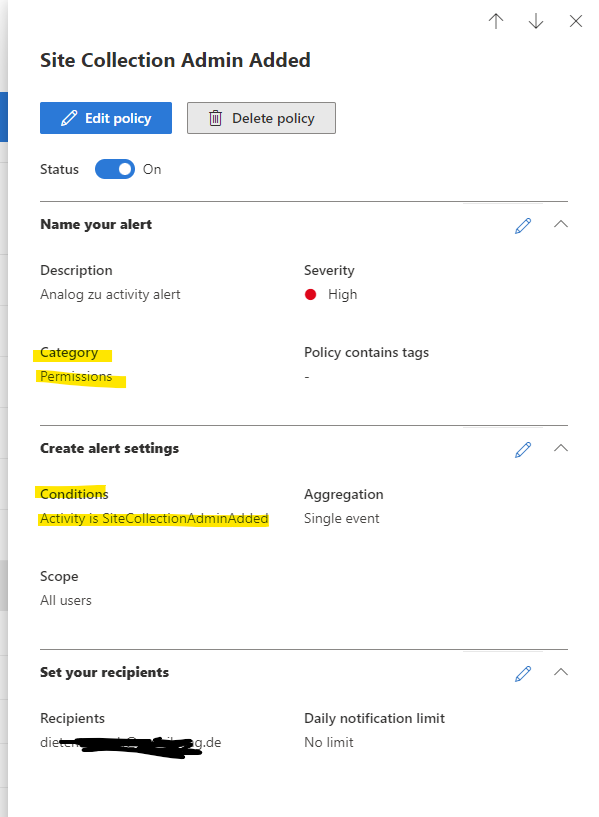 Monitor Permission Changes in SPO via Alert Policy (Compliance Center ...