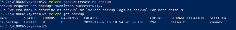 Unable to deploy velero on AKS HCI cluster - Microsoft Q&A
