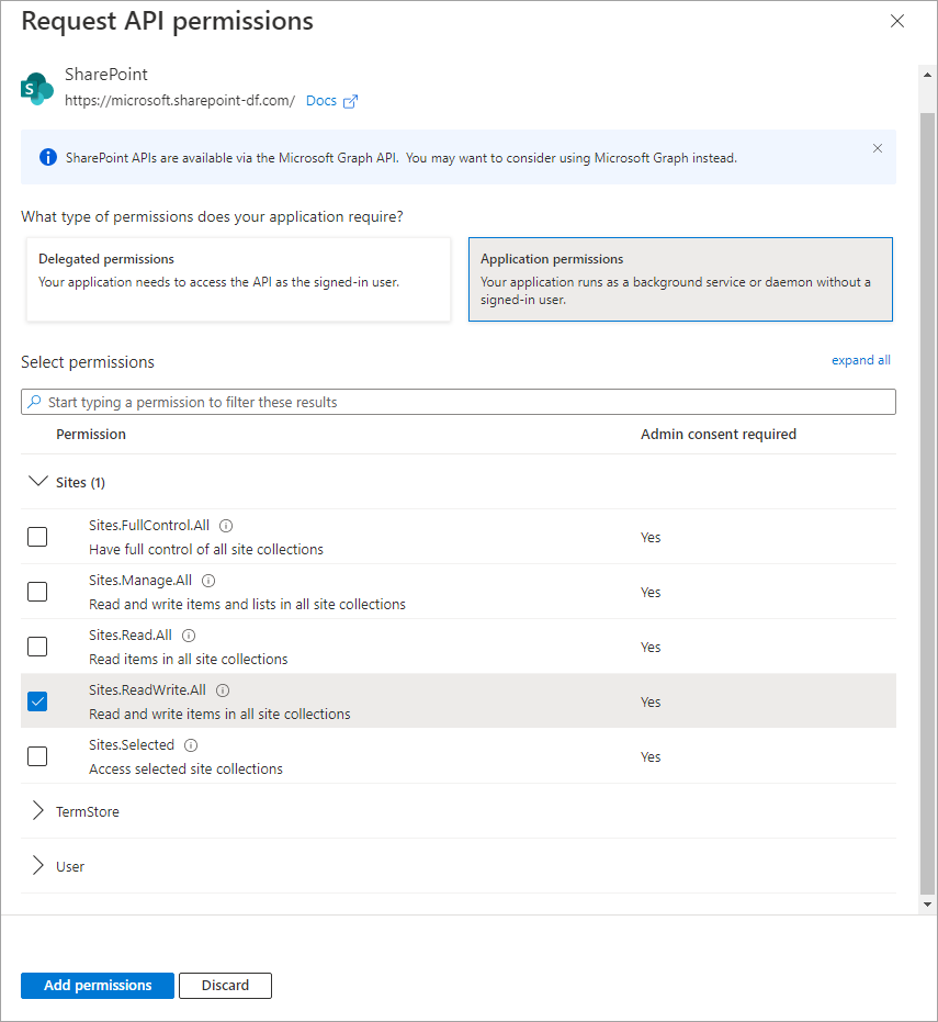 Using CSOM, Get AAD registered app access token - Microsoft Q&A