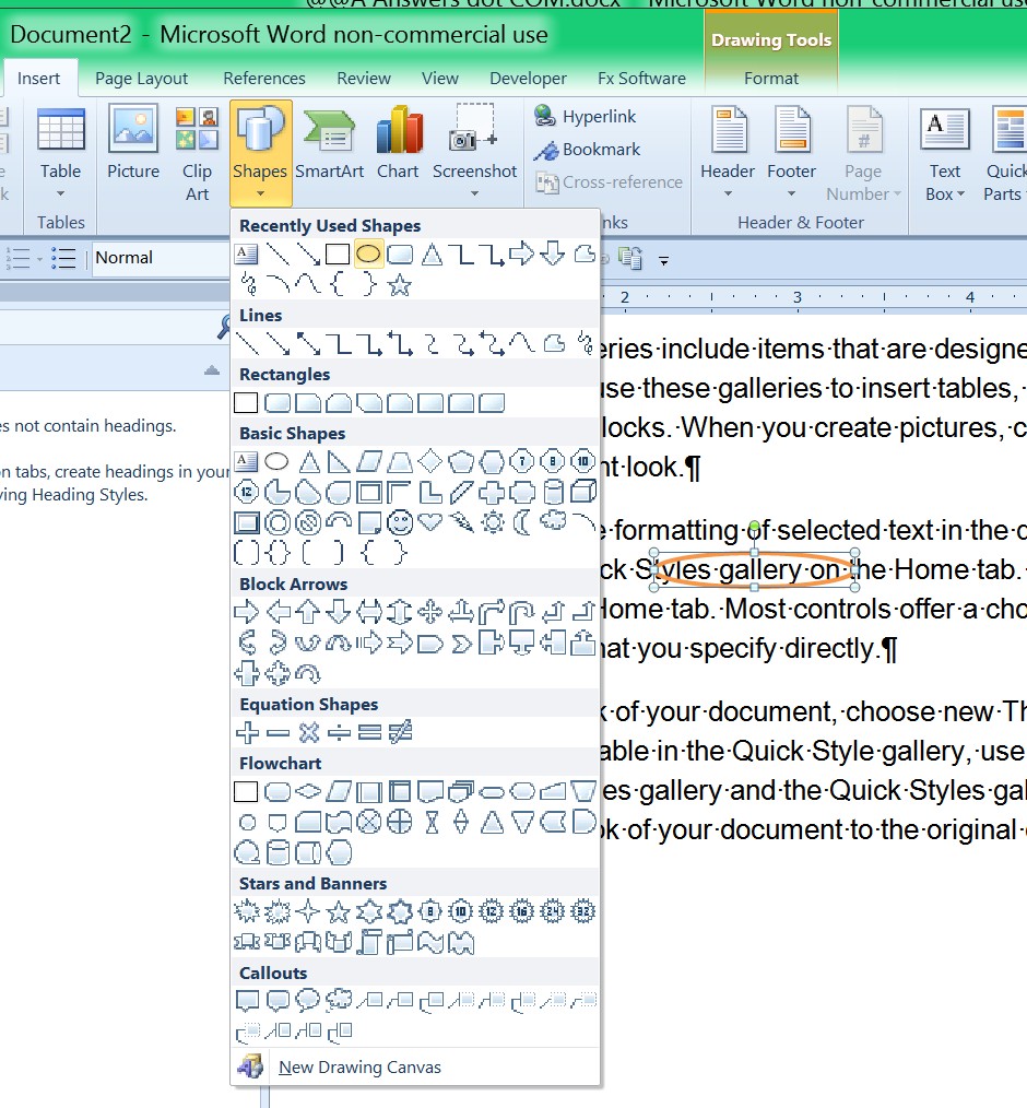 Electronically Circling Words in Document (Microsoft Word 2010 ...