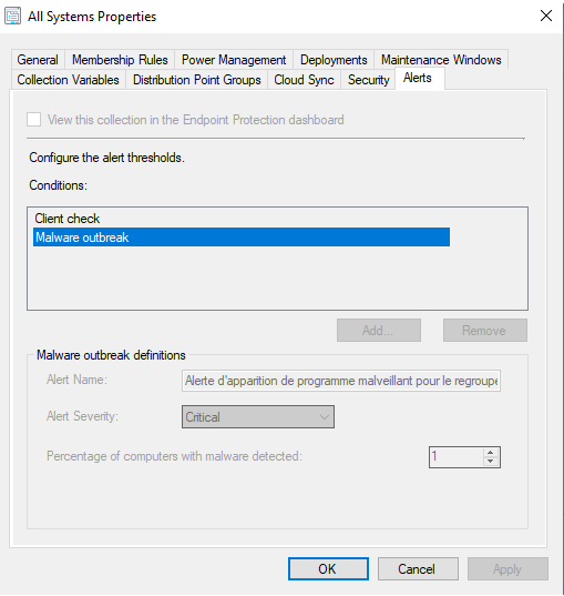 Can't Add Alert Conditions in Collections - Microsoft Q&A