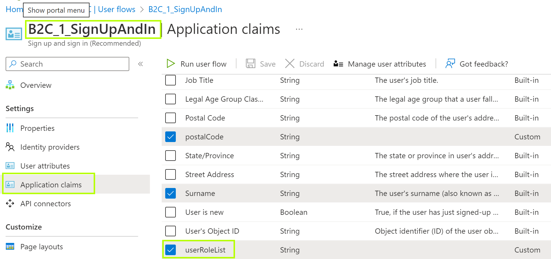 API connector user signin\signup flow additional data in claim token ...