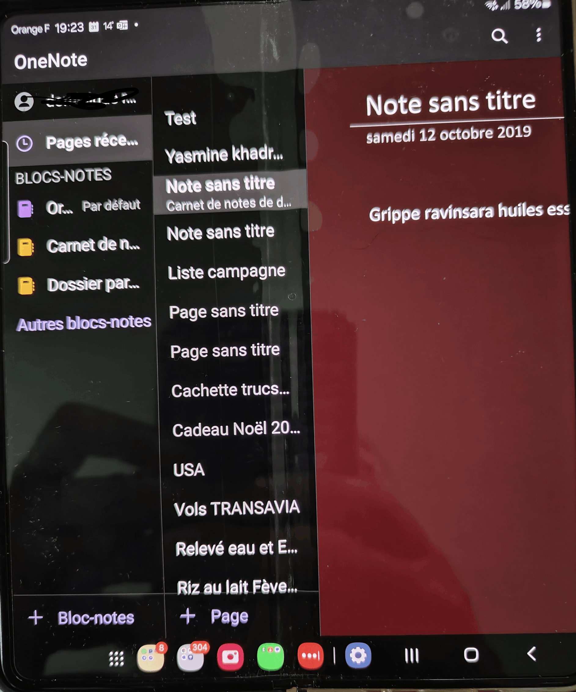 OneNote Android: Missing cards on home screen on my Samsung Fold 5 ...