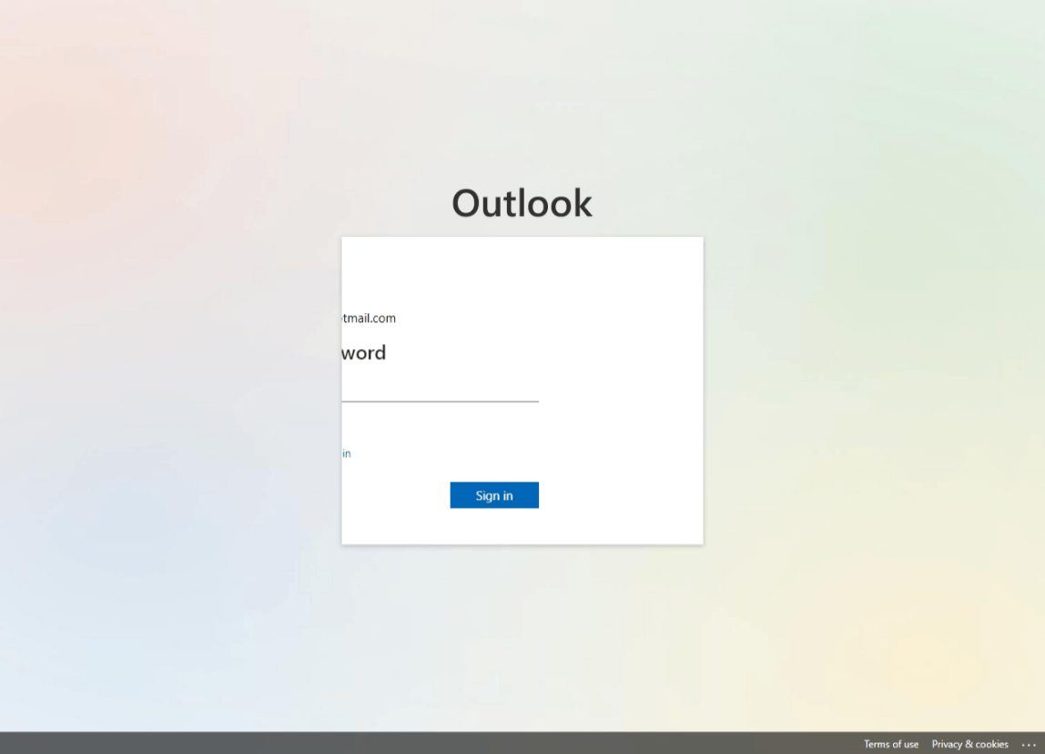 Login windows for Hotmail are cut in half vertically. - Microsoft Q&A