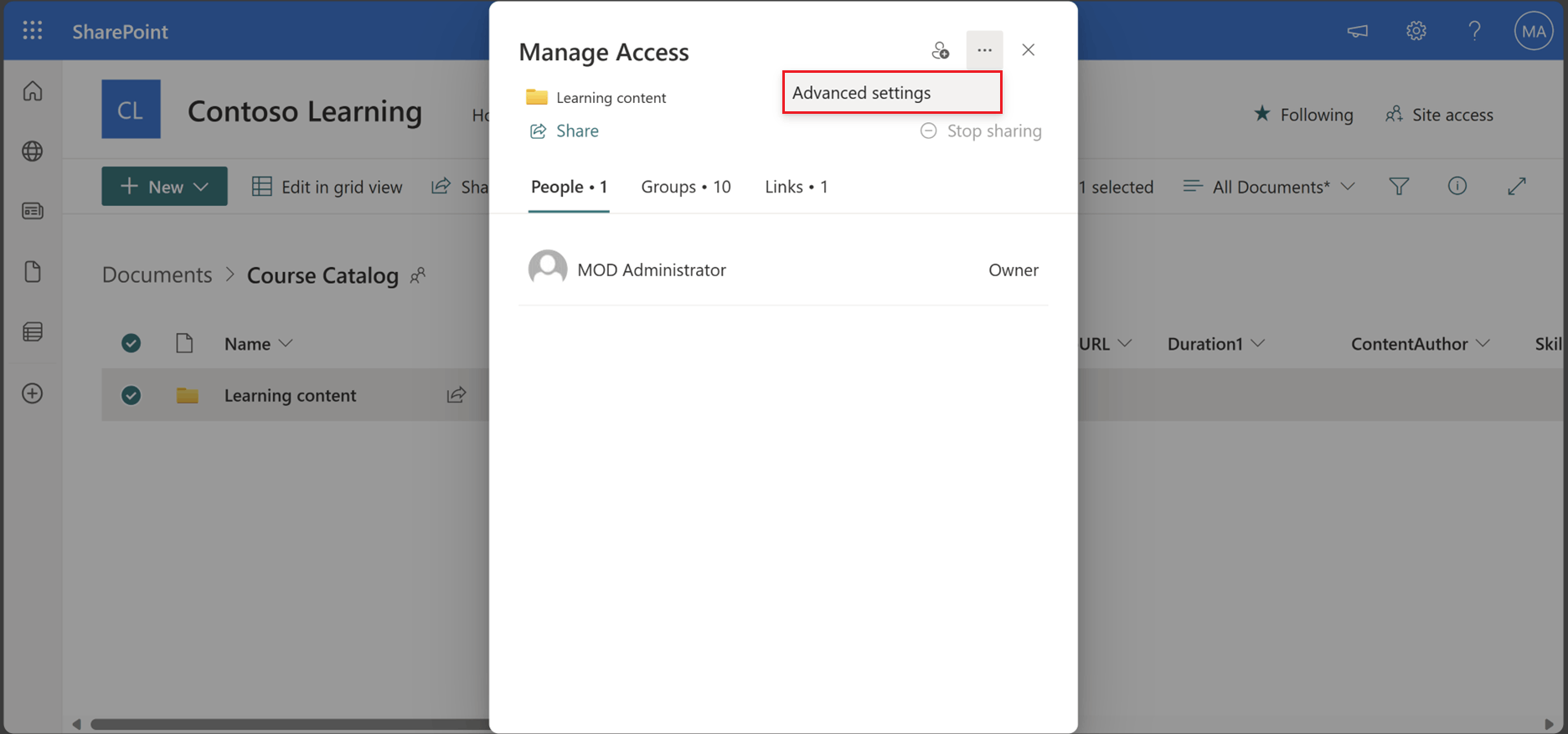 Can't view Sharepoint content in Viva Learning - Microsoft Q&A