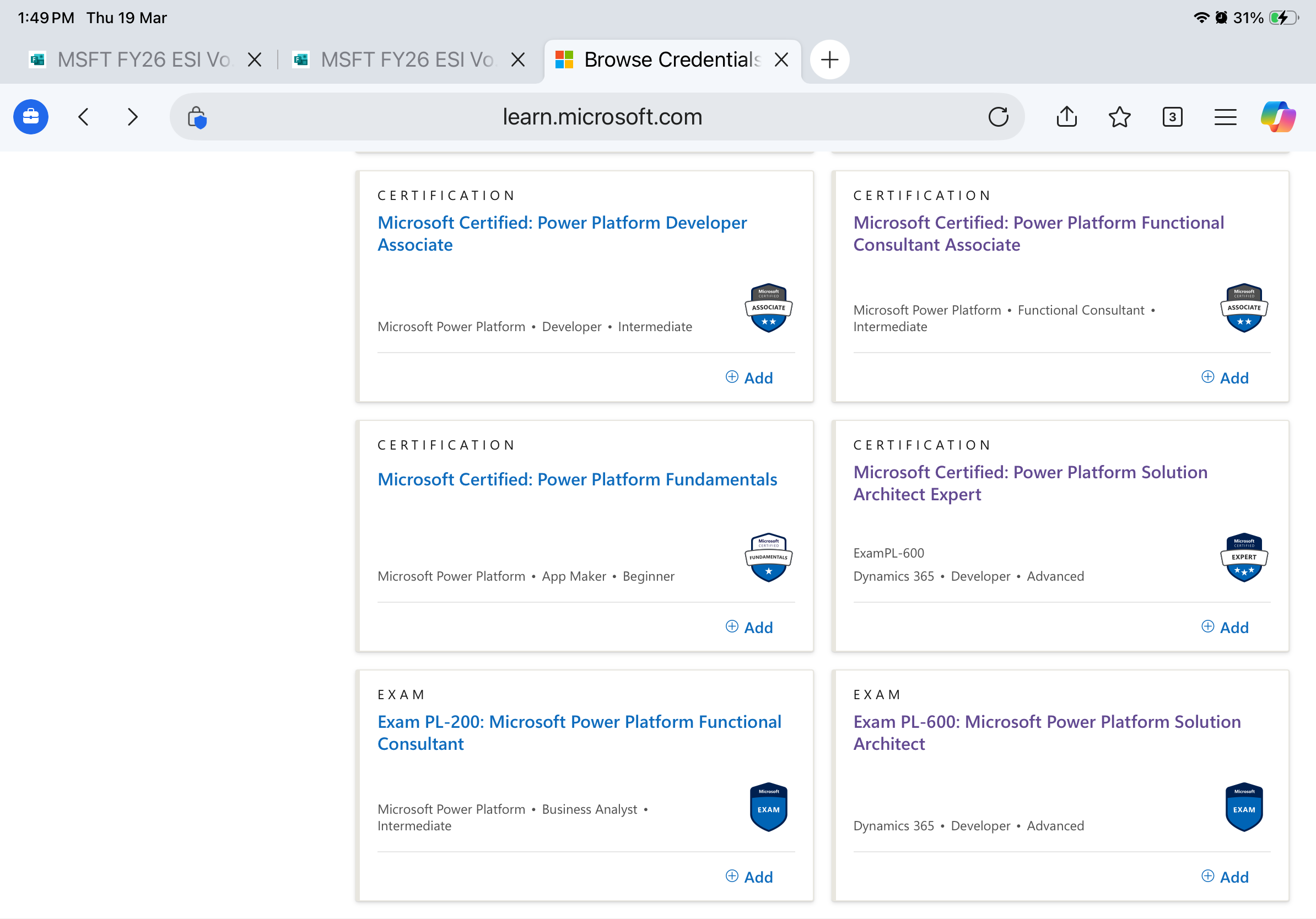 Issue getting the certification view on my credentials dashboard ...