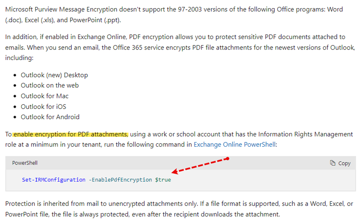 Email protection is not being inherited to PDF files - Microsoft Q&amp;A