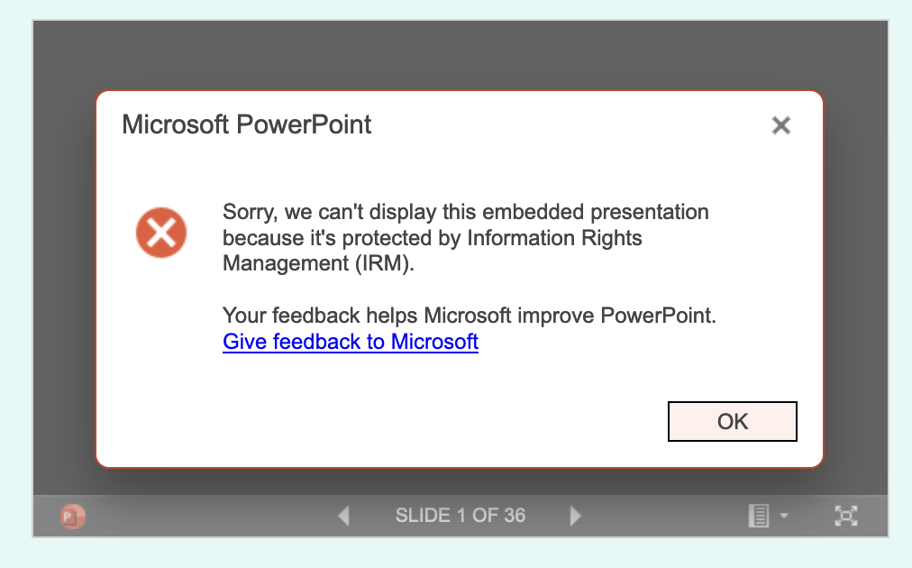 Microsoft Business - Unable to embed PowerPoint in an iFrame to view ...