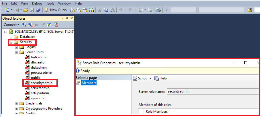securityadmin fixed server role - Microsoft Q&A