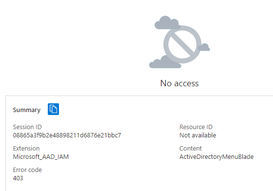 Failed to load one or more resources due to no access, error code 403 -  Microsoft Q&A