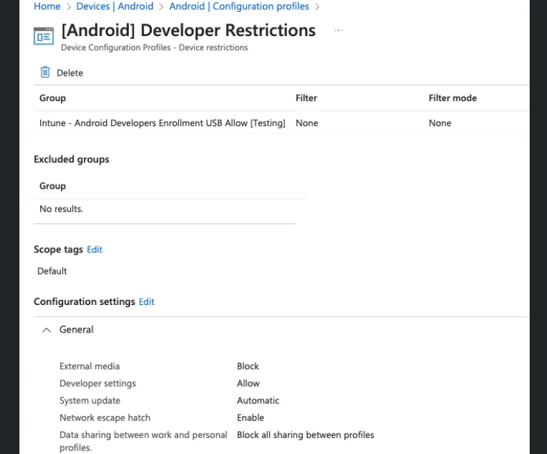 r/Intune - Android configuration - USB Transfer