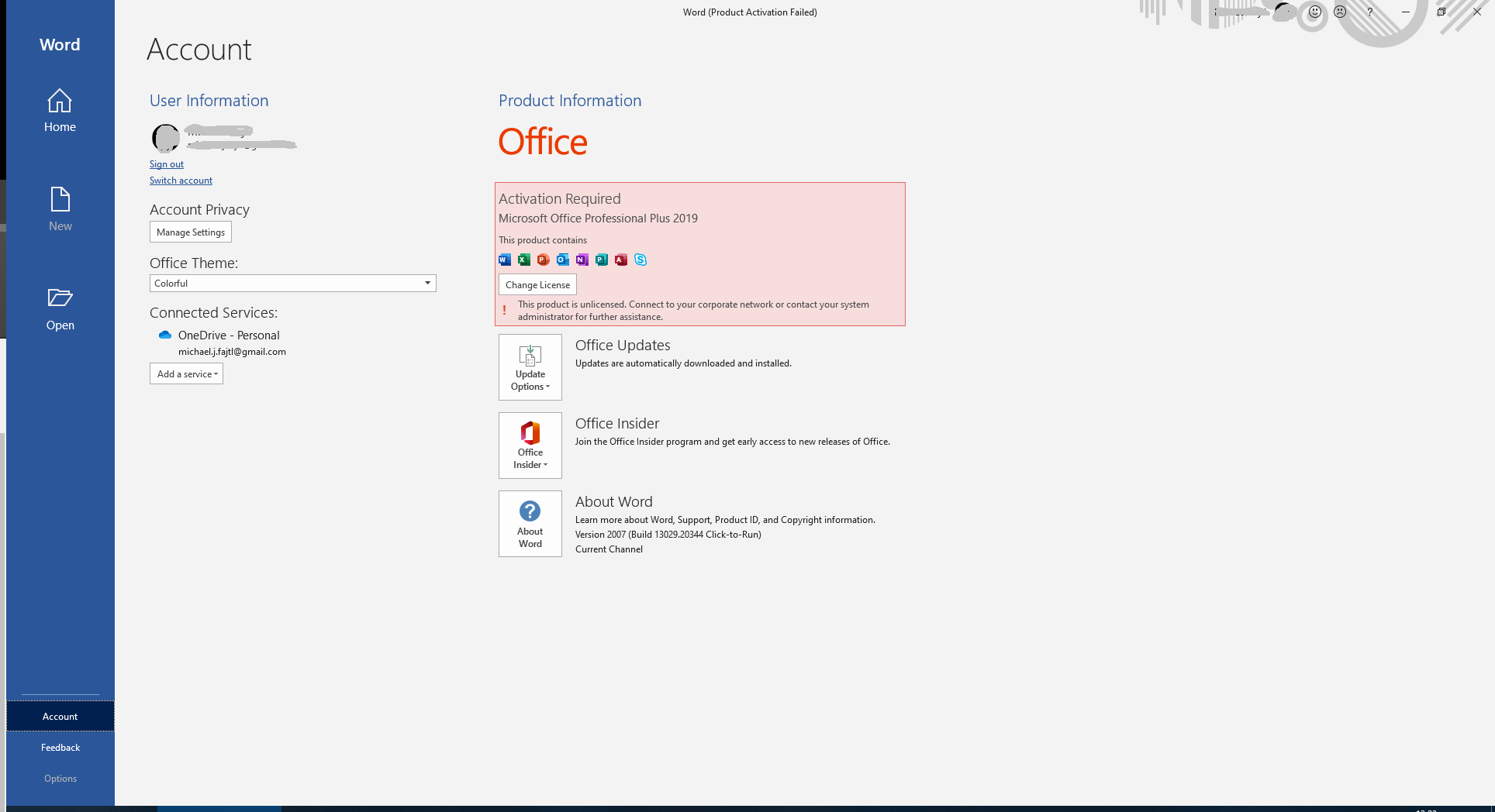 Help - Office software from Microsoft 365 Family fails to activate ...