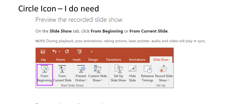 PowerPoint 2016 - Record a Slideshow Button has gone square - Microsoft Q&A