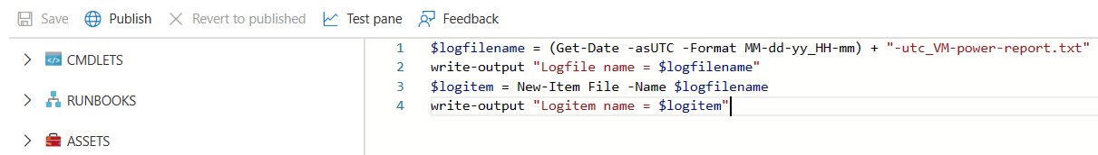 " New-Item File" powershell command in runbook thows an error "Could ...