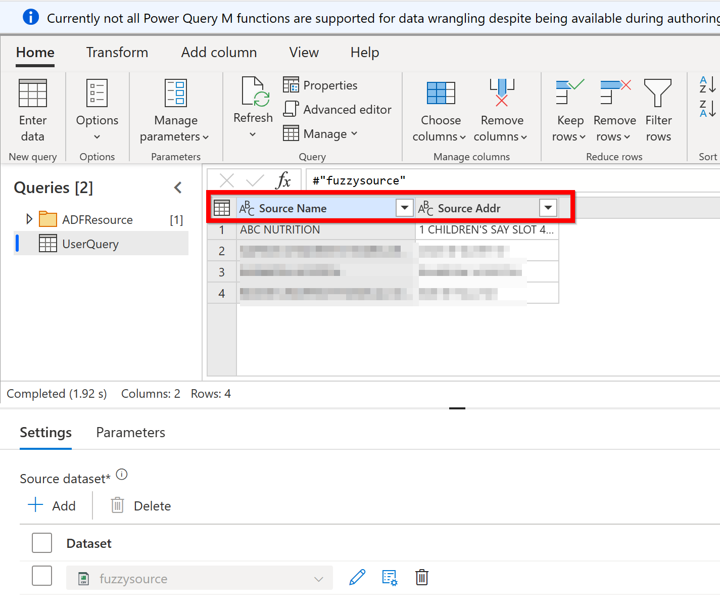 result in power query