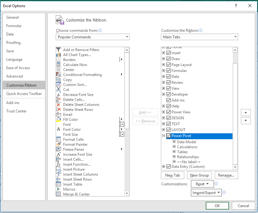 PivotTable Tools Missing in Ribbon and Options - Microsoft Q&A