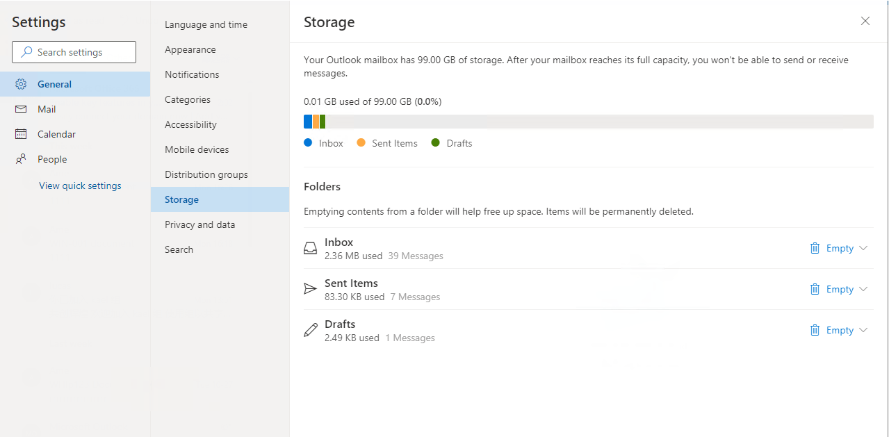 Receiving mailbox full error message in office 365 - Microsoft Q&A